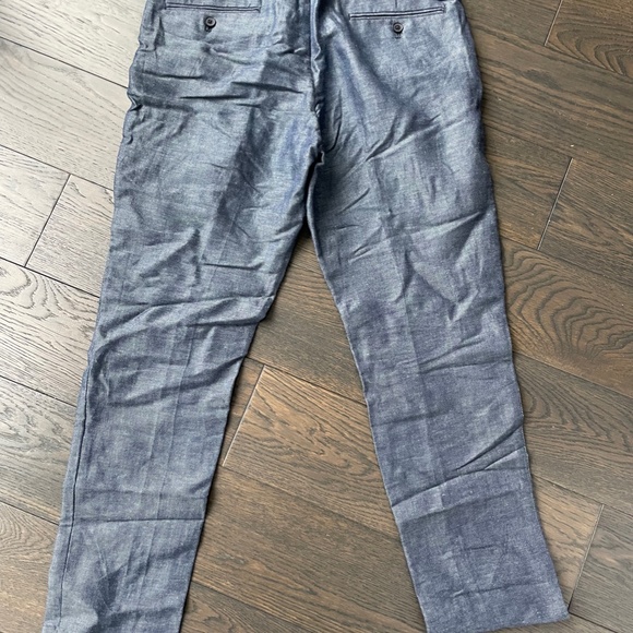 Club Monaco Blue Linen Pants - Picture 3 of 3